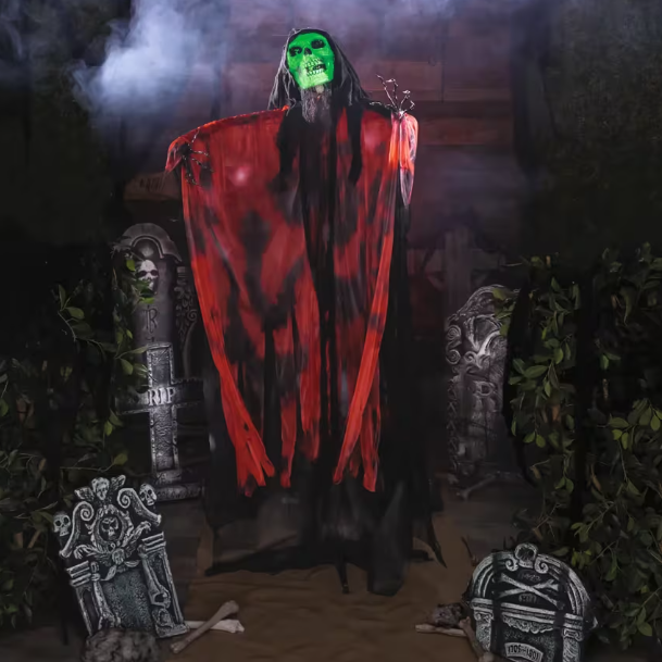 6 FT Animated Red &amp; Black Skeleton Reaper