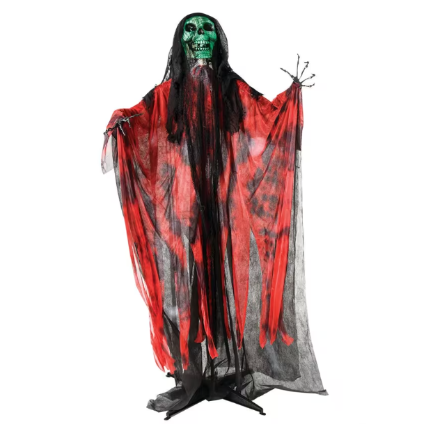 6 FT Animated Red &amp; Black Skeleton Reaper