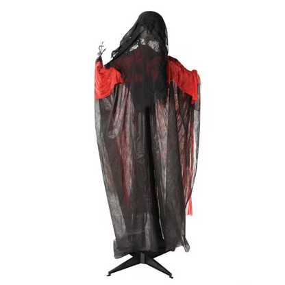 6 FT Animated Red &amp; Black Skeleton Reaper