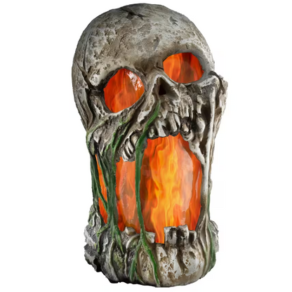 12" Flaming Rotten Skull