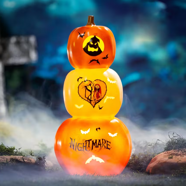 18" Nightmare Before Christmas Lighted Stacked Pumpkins