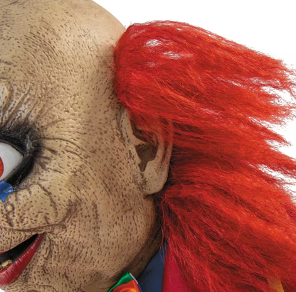 4 ft animated creepy clown with bear Halloween prop