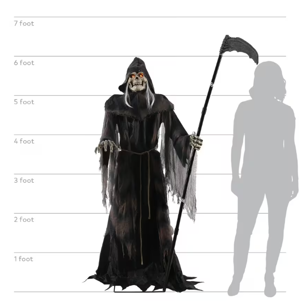life Size animated lunging reaper Halloween prop