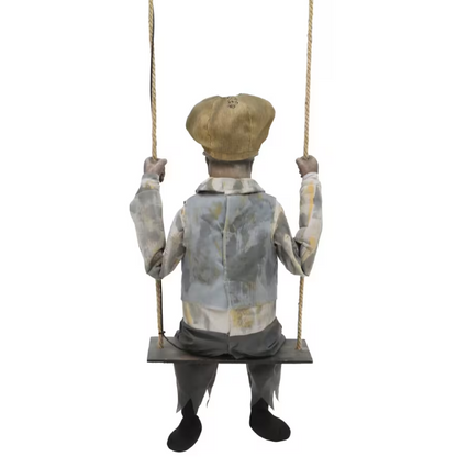 5 Ft Swinging Skeleton Boy Animated Halloween Prop