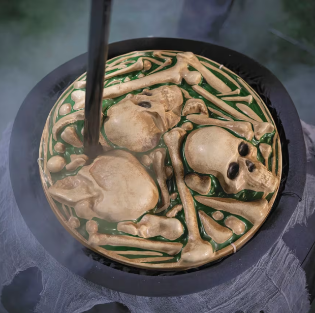 6.7 Ft Skeleton Stirring Cauldron Animated Halloween Prop