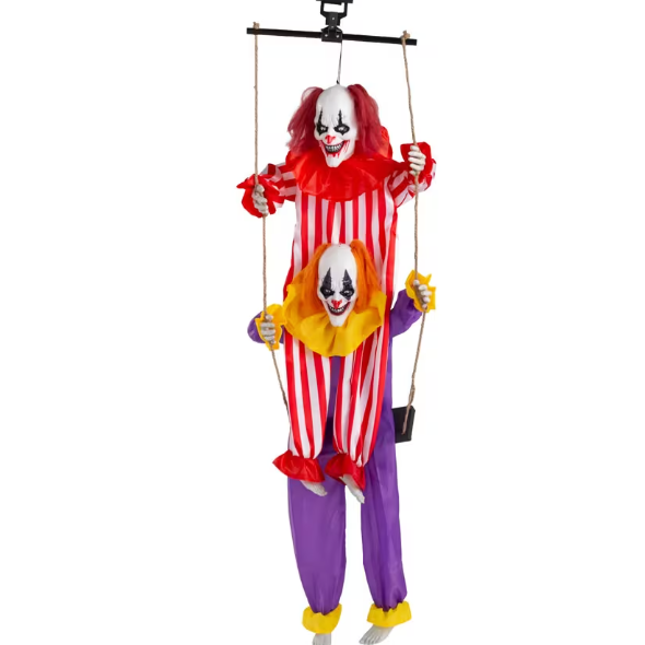 Halloween 2026 - 53" Clowns on a Swing Animated Halloween Prop