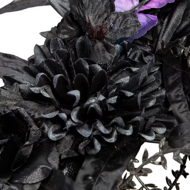 25" Dark Floral Wreath with Skulls, Spiders & Butterflies Halloween decoration