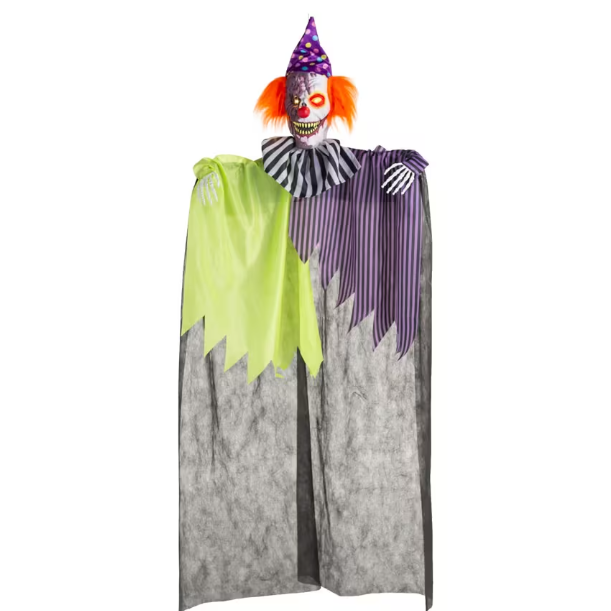 6 Ft Toxic Clown Hanging Prop with Sound