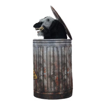 45" Animated Pop-Up Trash Can Badger Halloween prop