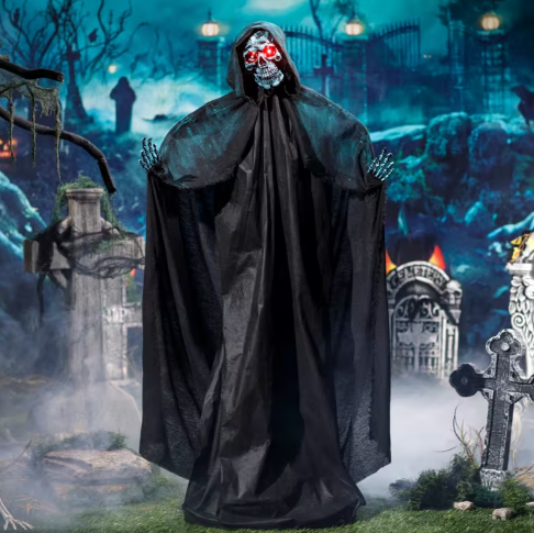 5 Ft Death Skeleton Animated Statue Halloween prop