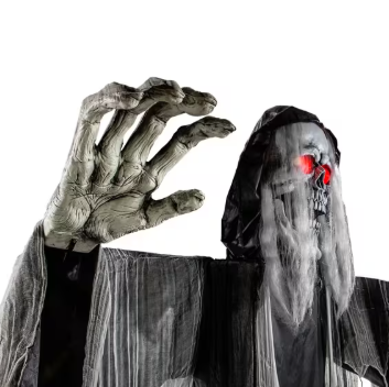 12 Ft Body Turning Grim Reaper Animated prop halloween