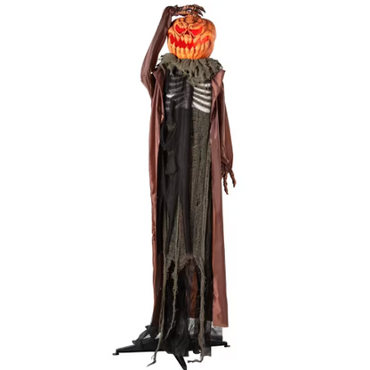 6 Ft Standing Animated Evil Pumpkin Man Halloween decoration
