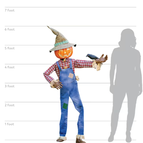 6 Ft Whimsical Pumpkin Scarecrow Animated