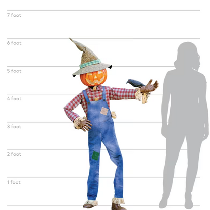 6 Ft Whimsical Pumpkin Scarecrow Animated