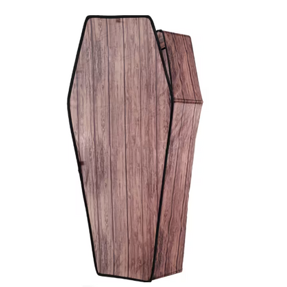 5 ft wood look coffin Halloween decoration