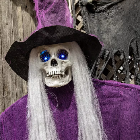 6 Ft Talking Skeleton Witch animated haloween prop