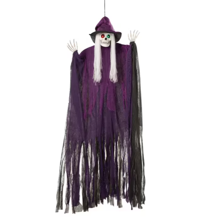 6 Ft Talking Skeleton Witch animated haloween prop