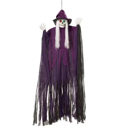 6 Ft Talking Skeleton Witch animated haloween prop