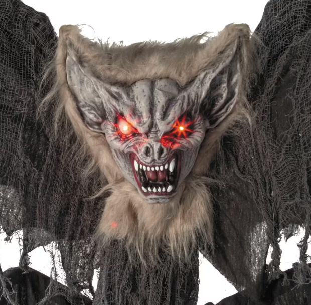4.9 Ft Giant Gargoyle Tombstone with Moving Wings animated Halloween prop