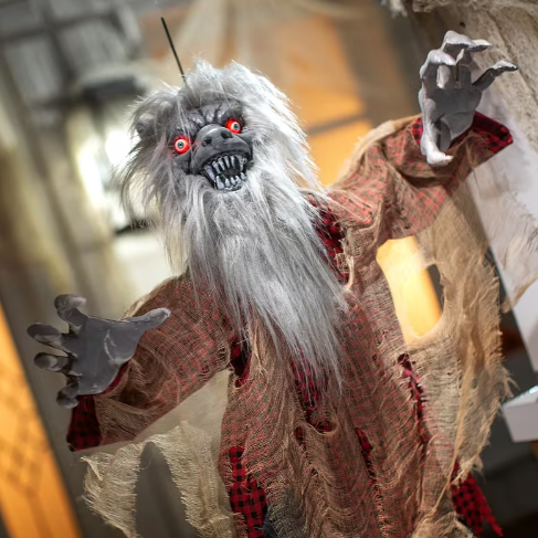 47" Hanging Werewolf Animated Halloween Prop