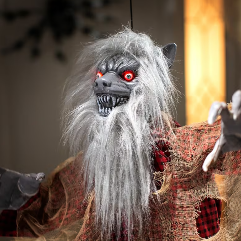 47" Hanging Werewolf Animated Halloween Prop