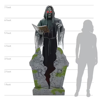 7 Ft Soul Stealer Tombstone - Animated Halloween Prop