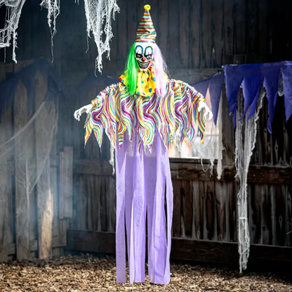 66" Talking Evil Clown animated Halloween prop