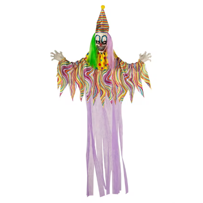 66" Talking Evil Clown animated Halloween prop