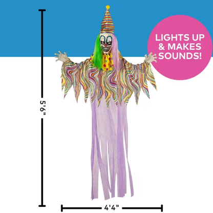 66" Talking Evil Clown animated Halloween prop