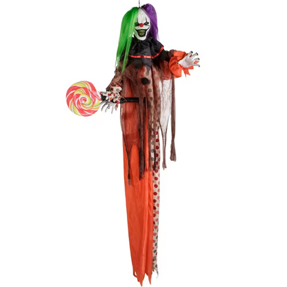 53 inch hanging clown lollipop animated Halloween prop