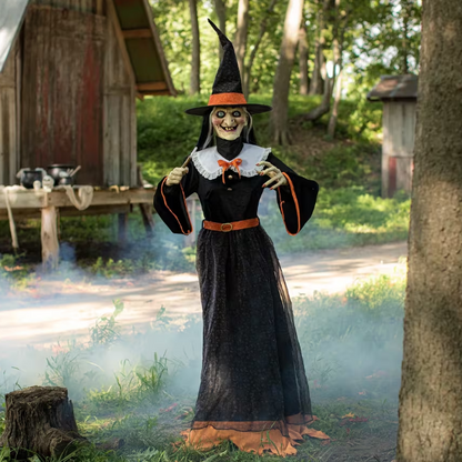 7 Ft Whimsical Witch Animated Halloween Prop