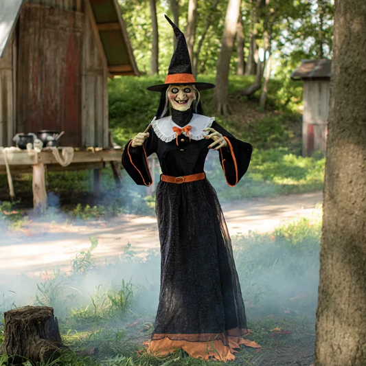7 Ft Whimsical Witch Animated Halloween Prop