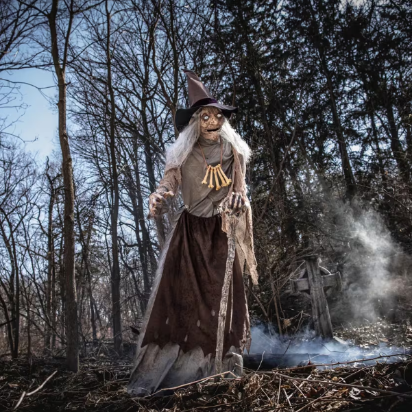 6 Ft Witch Crone - Animated Servo Motor halloween prop animatronic