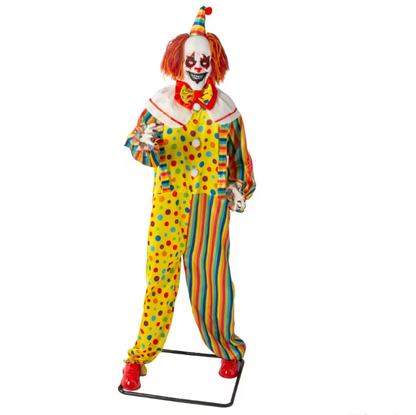 6 Ft Standing Scary Killer Clown - Animated Halloween prop