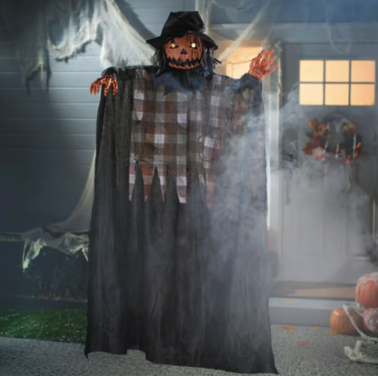 6 FT Hanging Talking Pumpkin Man