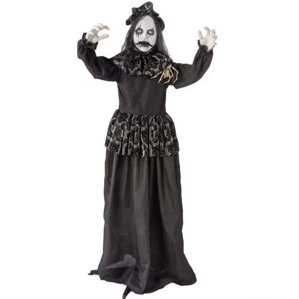 5.2 Ft Gothic Bride &amp; Spider - Animated Halloween prop