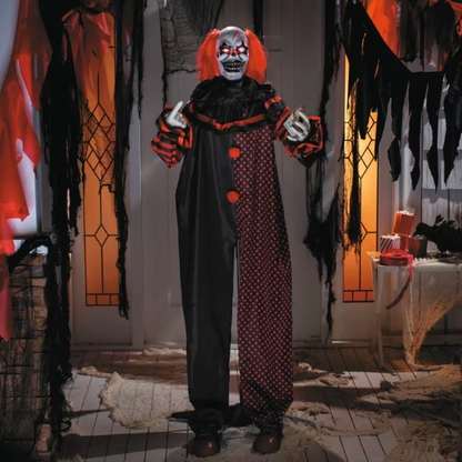 6 Ft Evil Clown Animated Double Head Pop Up halloween prop