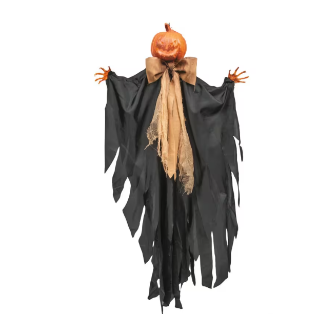 47" Rustic Pumpkin Scarecrow - Animated