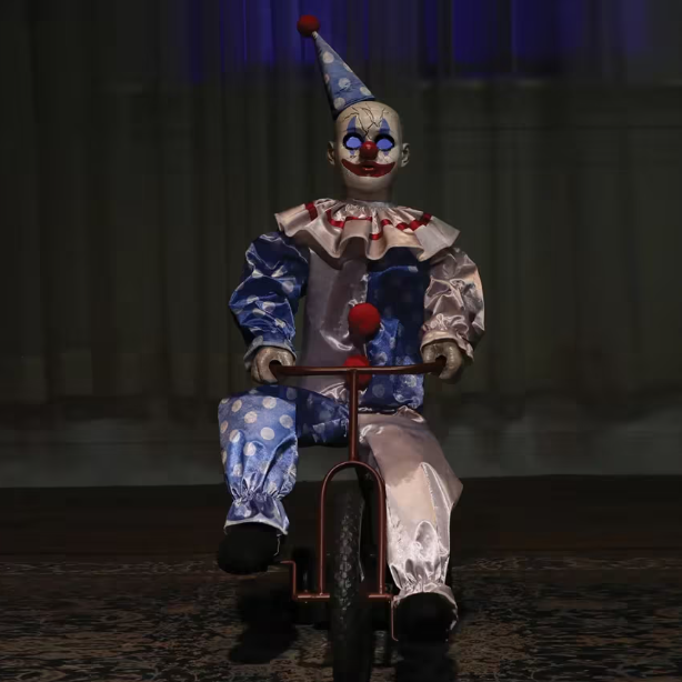 32" Clown Tricycle Animated Halloween Decoration