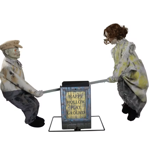 48" See Saw Haunted Victorian Haunted Dolls animated Halloween prop