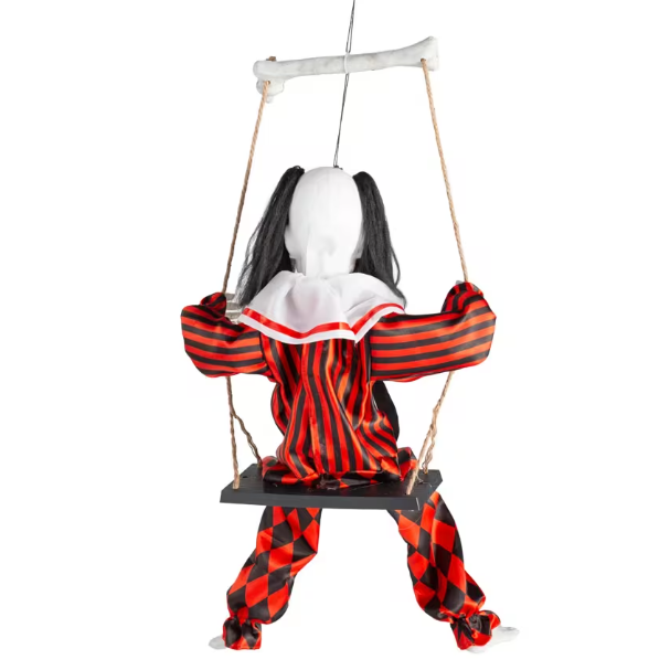 3 Ft Singing Clown on a Swing animated Halloween prop