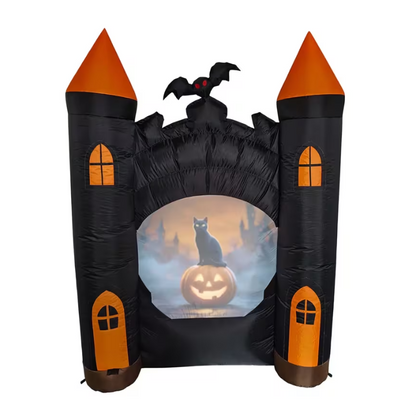 Halloween 2026 outdoor 7 Ft Haunted Castle Animated Projection Inflatable