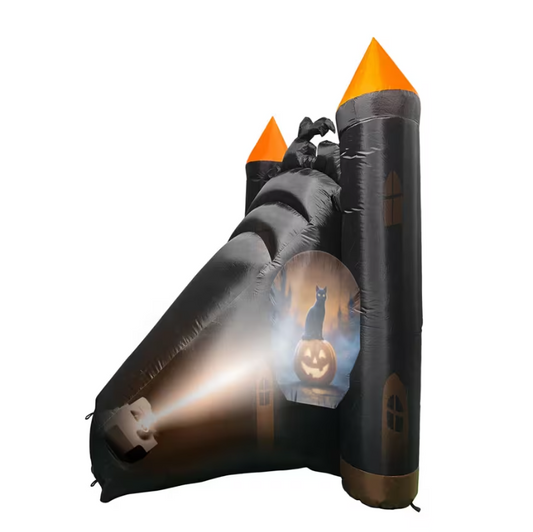 Halloween 2026 outdoor 7 Ft Haunted Castle Animated Projection Inflatable