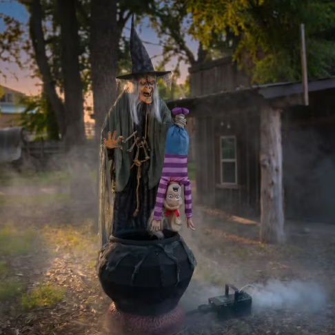 6 Ft Stew Brew Witch with Fog Machine