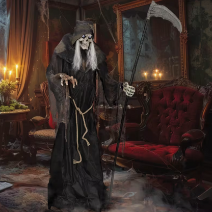 6 Ft Lunging Reaper with Digital Eyes Animated Prop