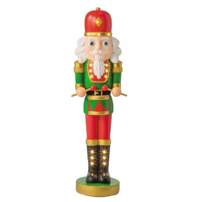 4 Ft Lighted Nutcracker Soldier with Drum Christmas Decoration