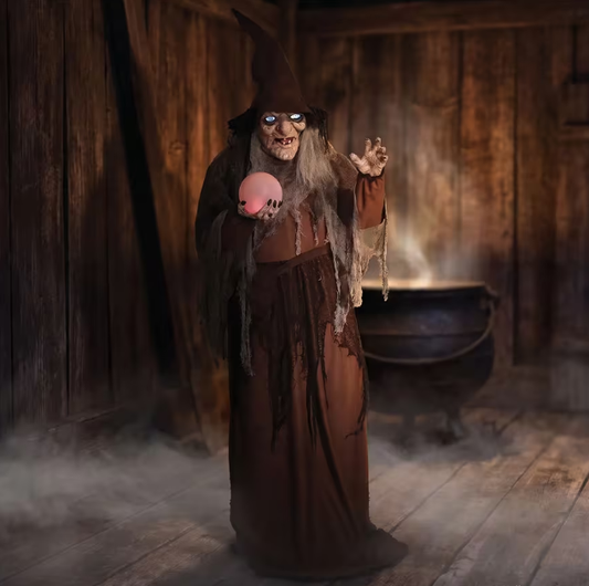 68" Soothsayer Witch Fortune Teller with Crystal Ball Animated