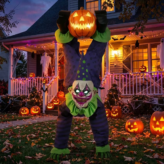 5 Ft Upside Down Jack o Lantern Clown Prop