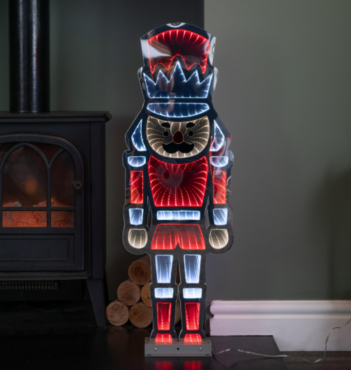 34 Inch Ekkolight LED Infinity Mirror Christmas Nutcracker