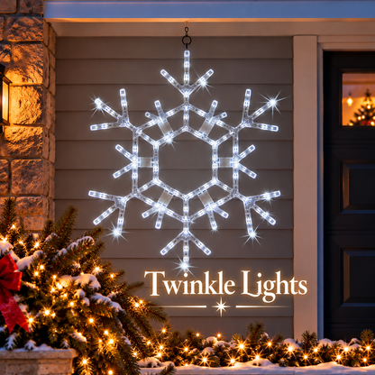 Giant 3 ft (36-inch) cool white LED folding Christmas snowflake with 105 twinkle lights